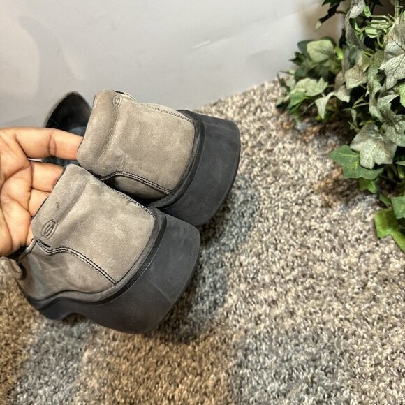 Vintage Skechers Chunky Loafers Men's Size 8.5 Slip On Gray Leather Square Toe - Picture 5 of 7